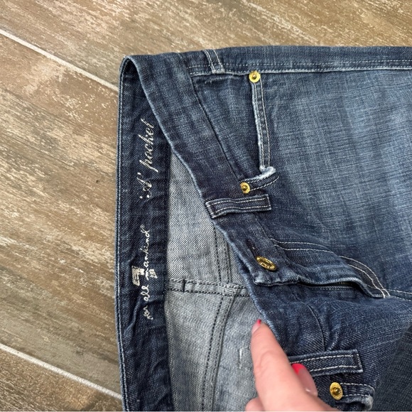 7 For All Mankind Blue Flare Wide Leg Jeans - Picture 5 of 10